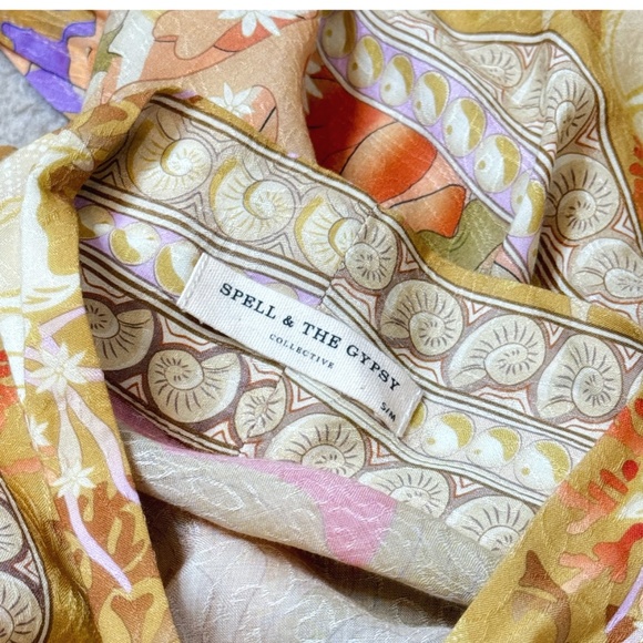 Spell And The Gypsy Madison Mermaid Maxi Robe Kimono Seashell Mermaid Motif S/M - Picture 12 of 15